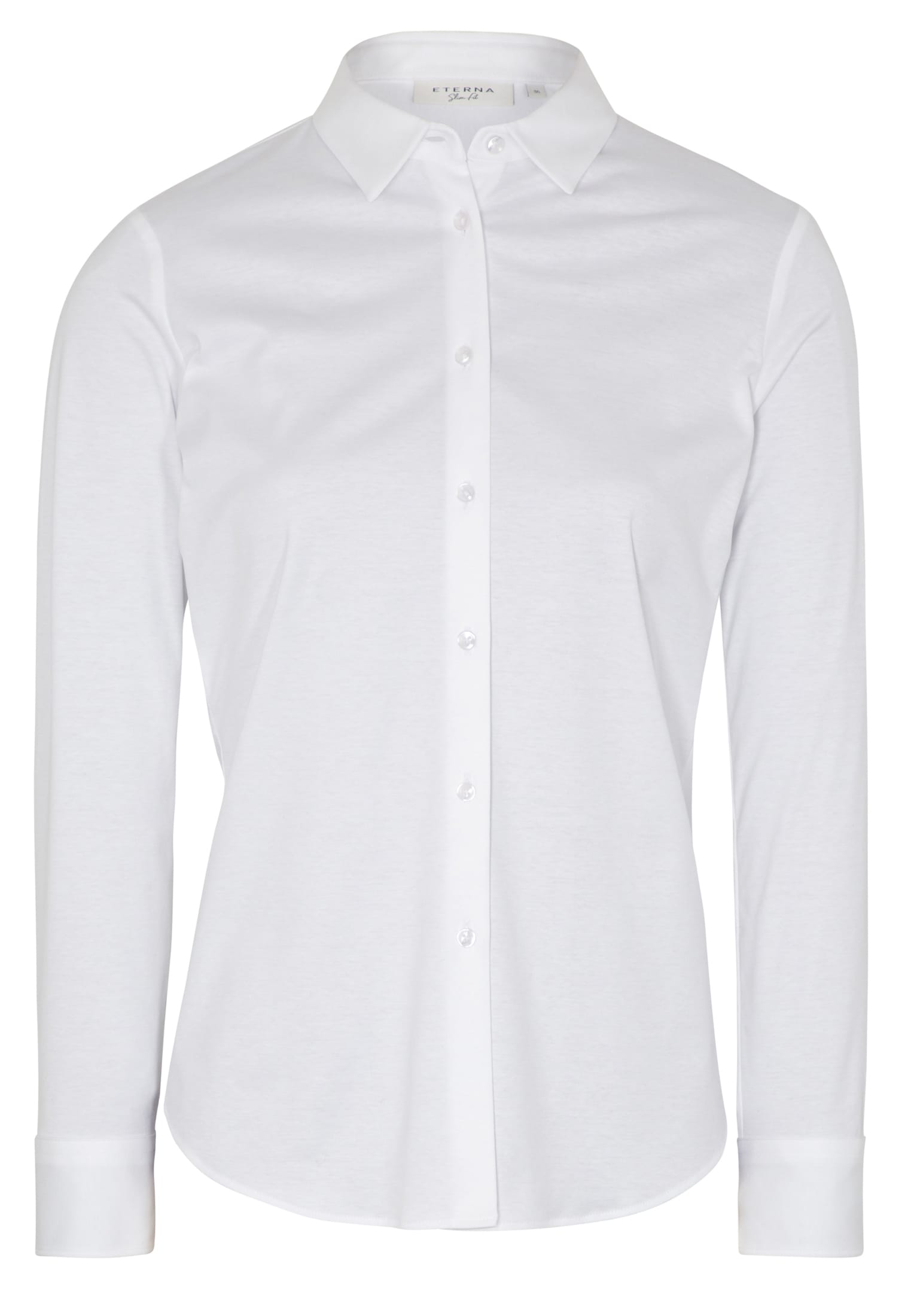 ETERNA FITTED Langarm Bluse - Bright Alabaster White - 5158-00-DF05