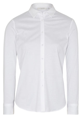 ETERNA FITTED Langarm Bluse - Bright Alabaster White - 5158-00-DF05