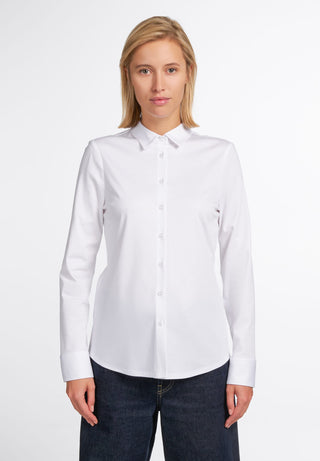 ETERNA FITTED Langarm Bluse - Bright Alabaster White - 5158-00-DF05