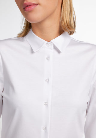 ETERNA FITTED Langarm Bluse - Bright Alabaster White - 5158-00-DF05