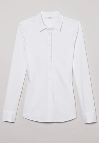 ETERNA FITTED Langarm Bluse - Bright Alabaster White - 5158-00-DF05