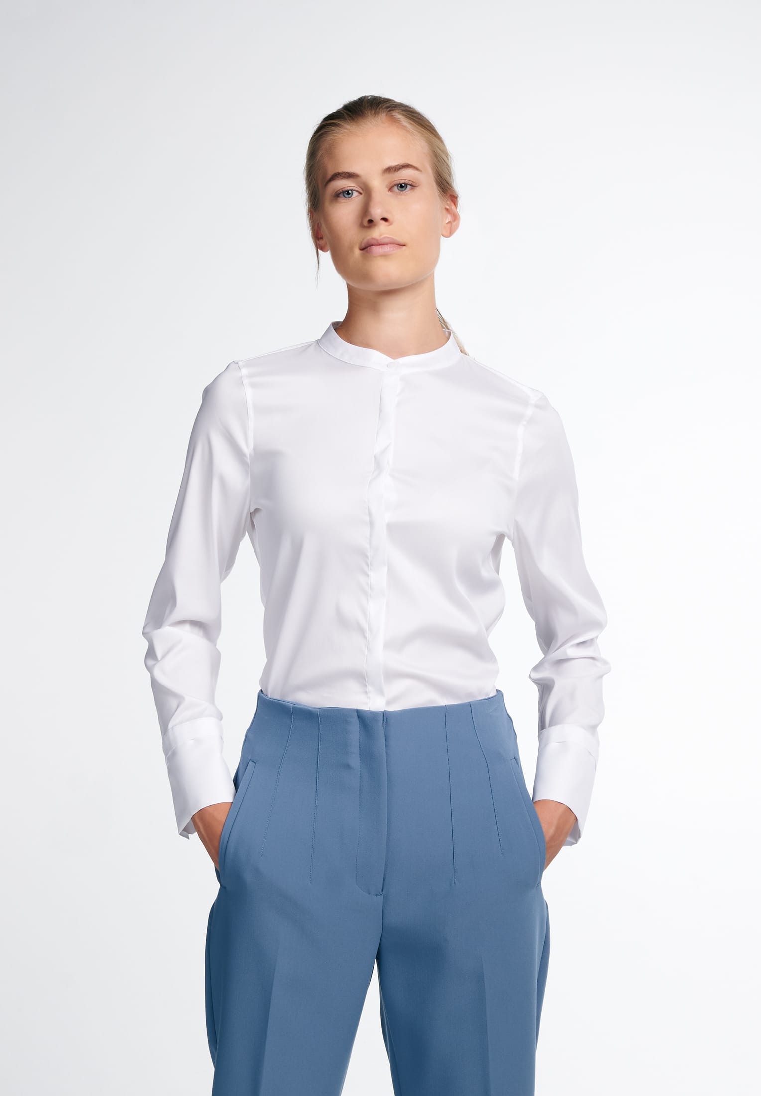 ETERNA FITTED PERFORMANCE SHIRT Langarm Bluse - Crystal Dawn White - 5377-00-DF01