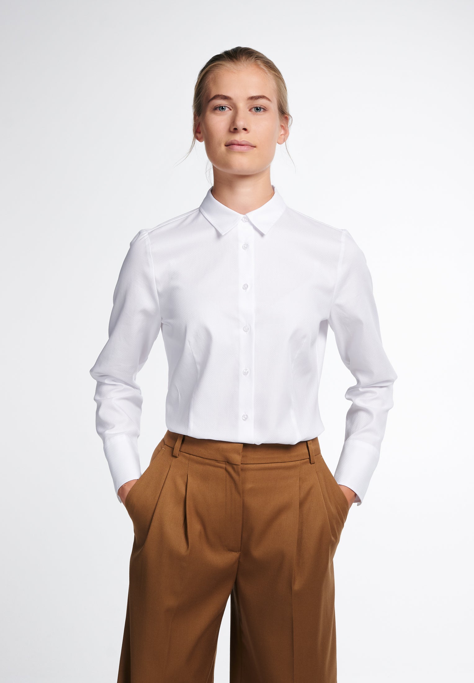 ETERNA Classic Fit Bluse - Pearl Mist White - 7001-00-D708