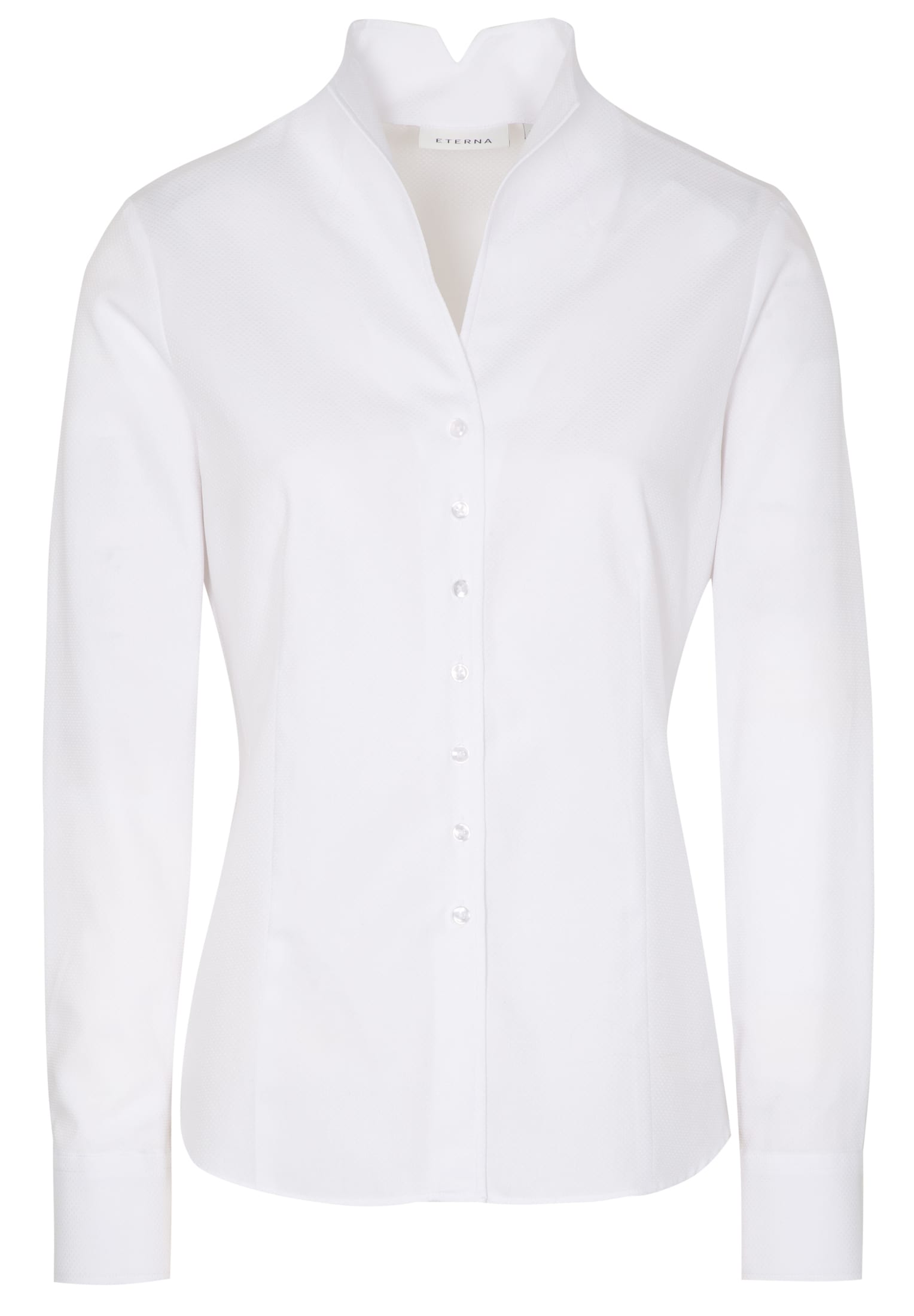ETERNA CLASSIC FIT Langarm Bluse - Pure Ivory Dot - 7001-00-D775