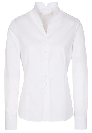 ETERNA CLASSIC FIT Langarm Bluse - Pure Ivory Dot - 7001-00-D775