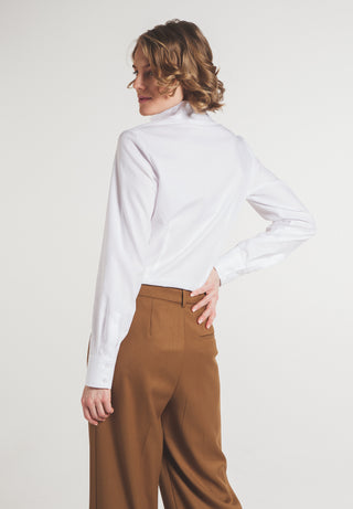 ETERNA CLASSIC FIT Langarm Bluse - Pure Ivory Dot - 7001-00-D775
