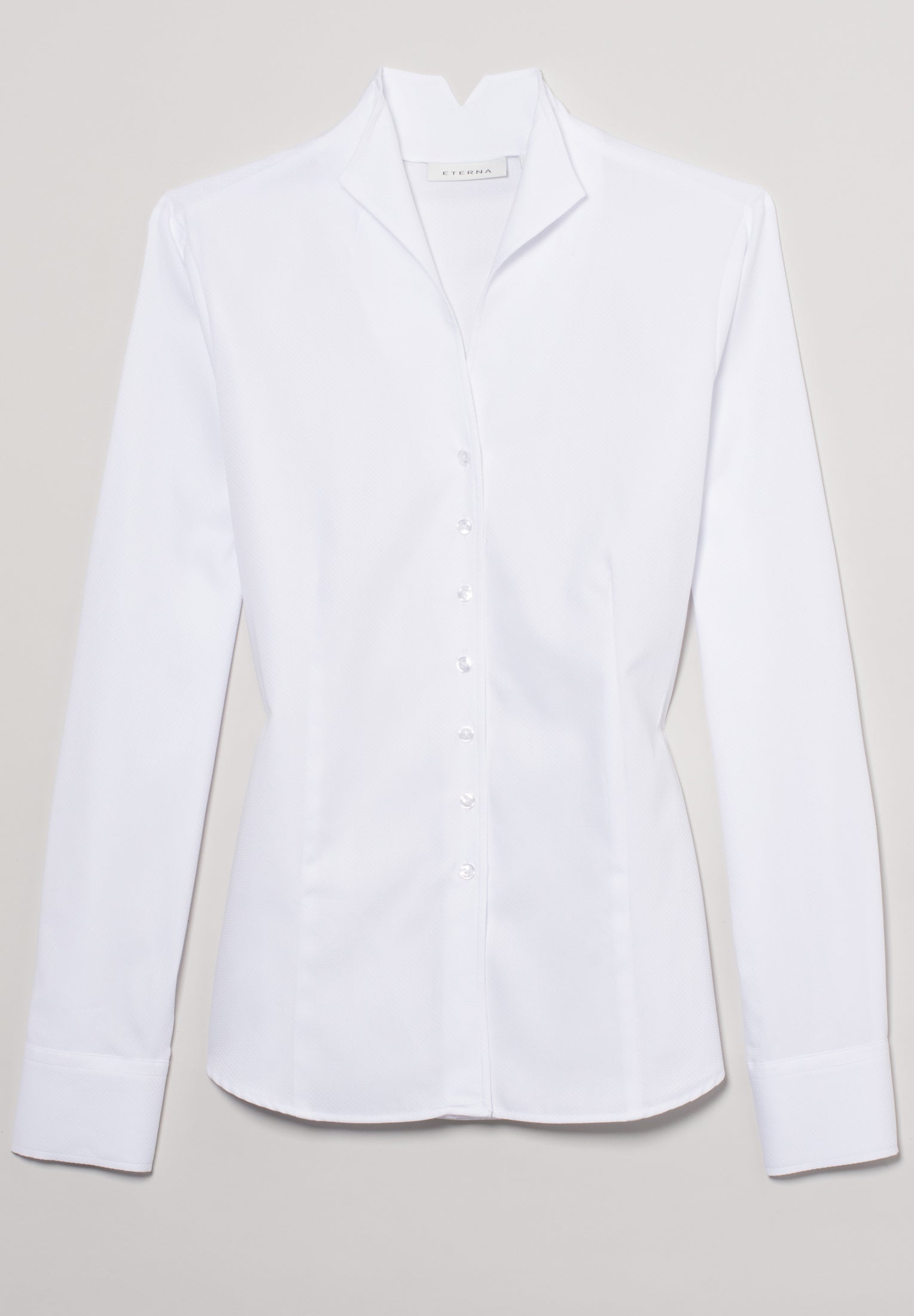ETERNA CLASSIC FIT Langarm Bluse - Pure Ivory Dot - 7001-00-D775