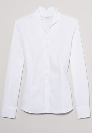 ETERNA CLASSIC FIT Langarm Bluse - Pure Ivory Dot - 7001-00-D775