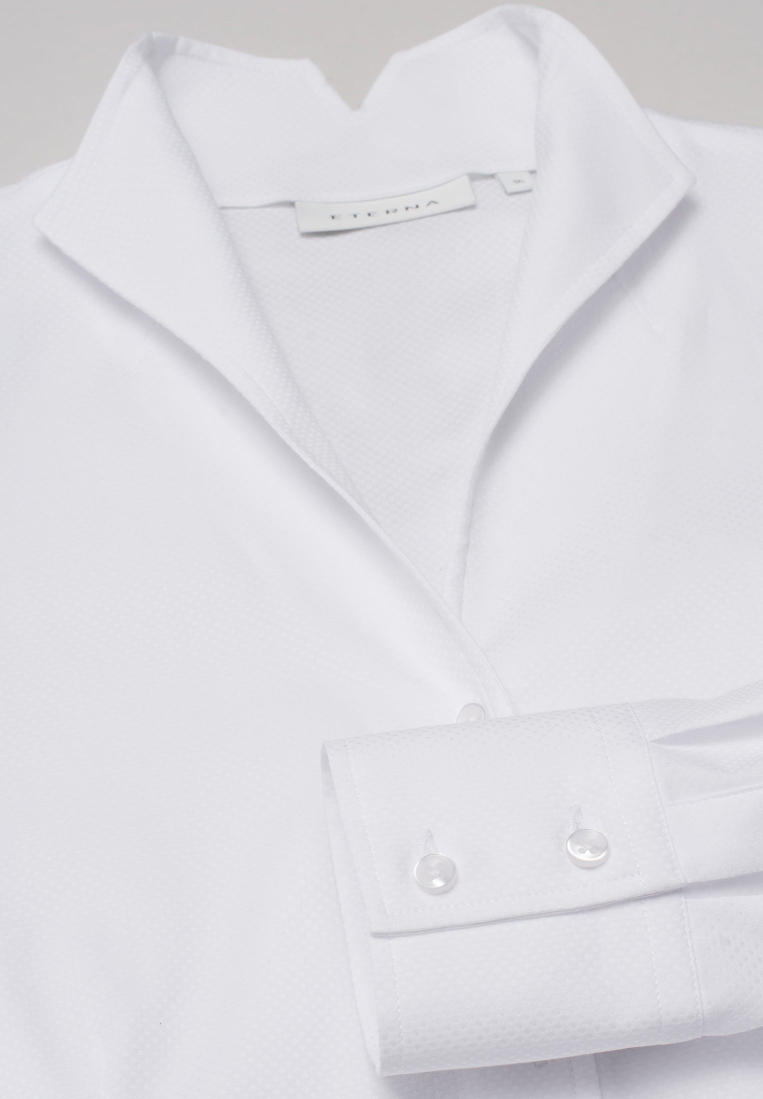 ETERNA CLASSIC FIT Langarm Bluse - Pure Ivory Dot - 7001-00-D775 von Eterna