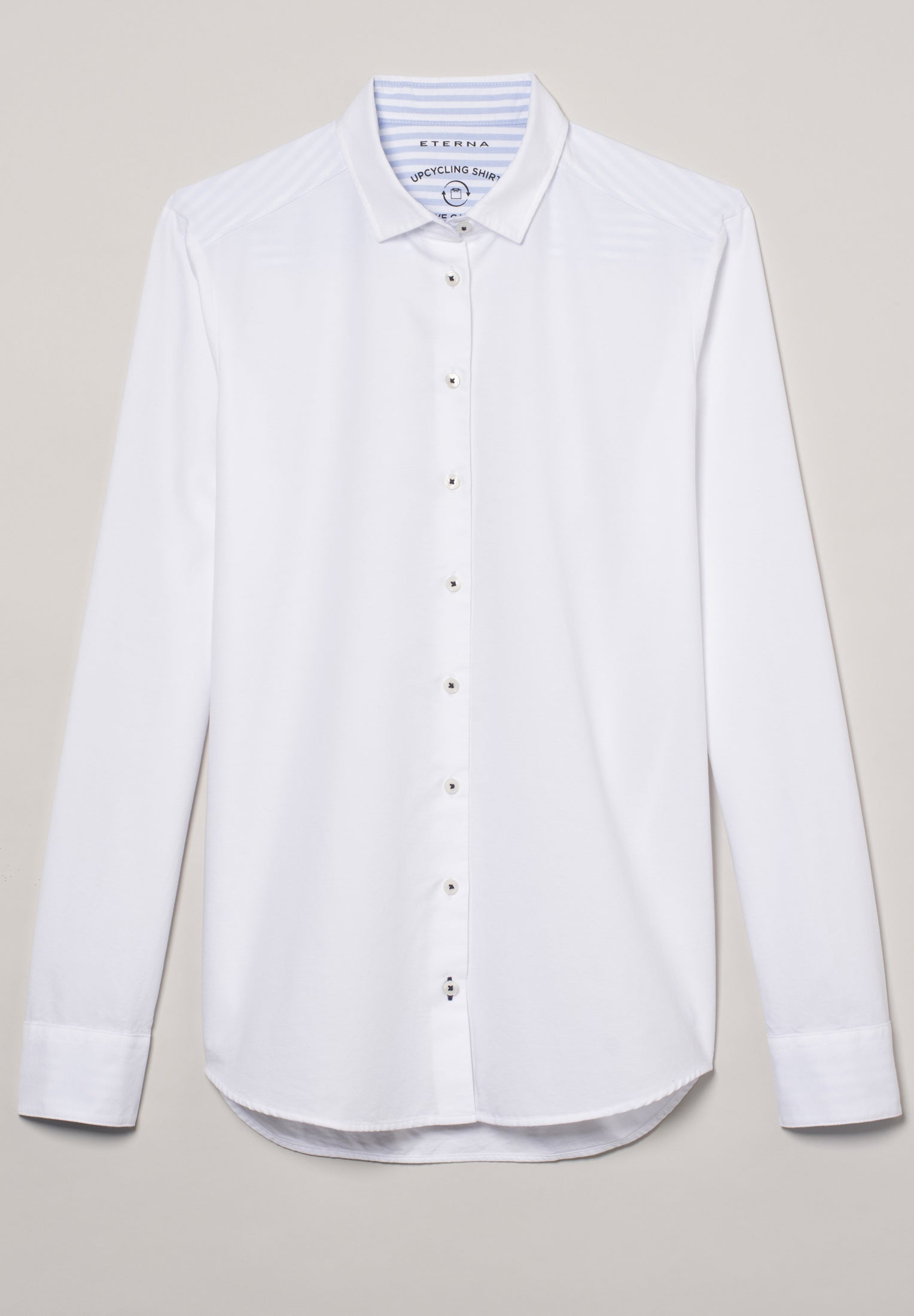 ETERNA CLASSIC FIT Langarm Bluse - Bright Oxford Blue - 5531-02-D935
