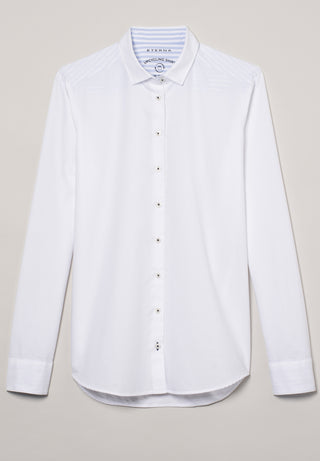 ETERNA CLASSIC FIT Langarm Bluse - Bright Oxford Blue - 5531-02-D935