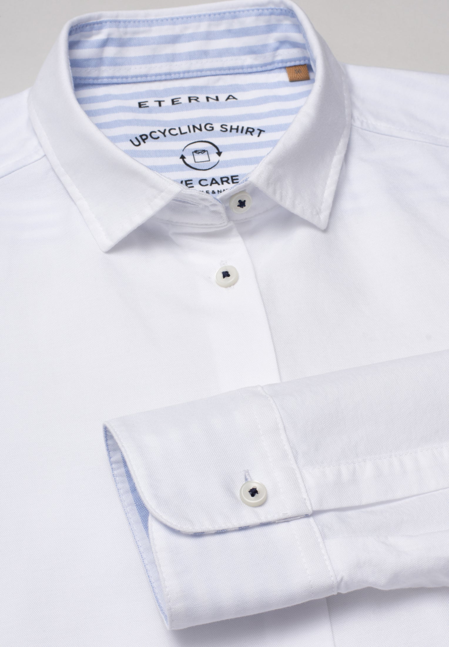 ETERNA CLASSIC FIT Langarm Bluse - Bright Oxford Blue - 5531-02-D935 von Eterna