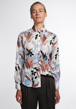 ETERNA CLASSIC FIT Langarm Bluse - Ivory Sky Meadow - 7263-05-D780