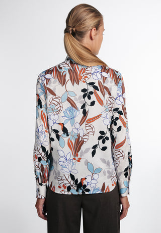 ETERNA CLASSIC FIT Langarm Bluse - Ivory Sky Meadow - 7263-05-D780