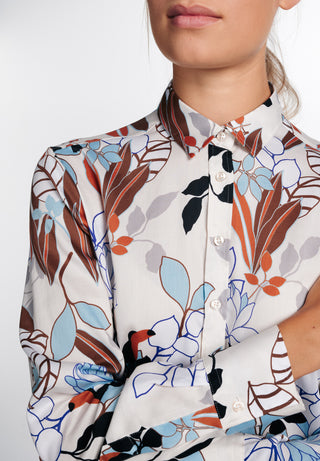 ETERNA CLASSIC FIT Langarm Bluse - Ivory Sky Meadow - 7263-05-D780