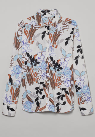 ETERNA CLASSIC FIT Langarm Bluse - Ivory Sky Meadow - 7263-05-D780