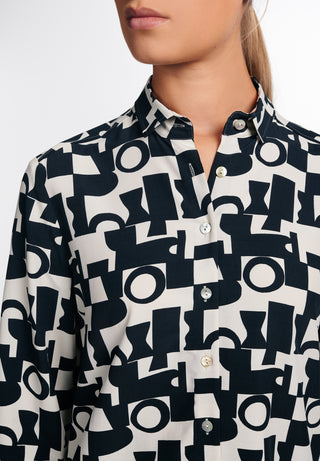 ETERNA CLASSIC FIT Bluse - Ink Check Eclipse - 7264-05-D721