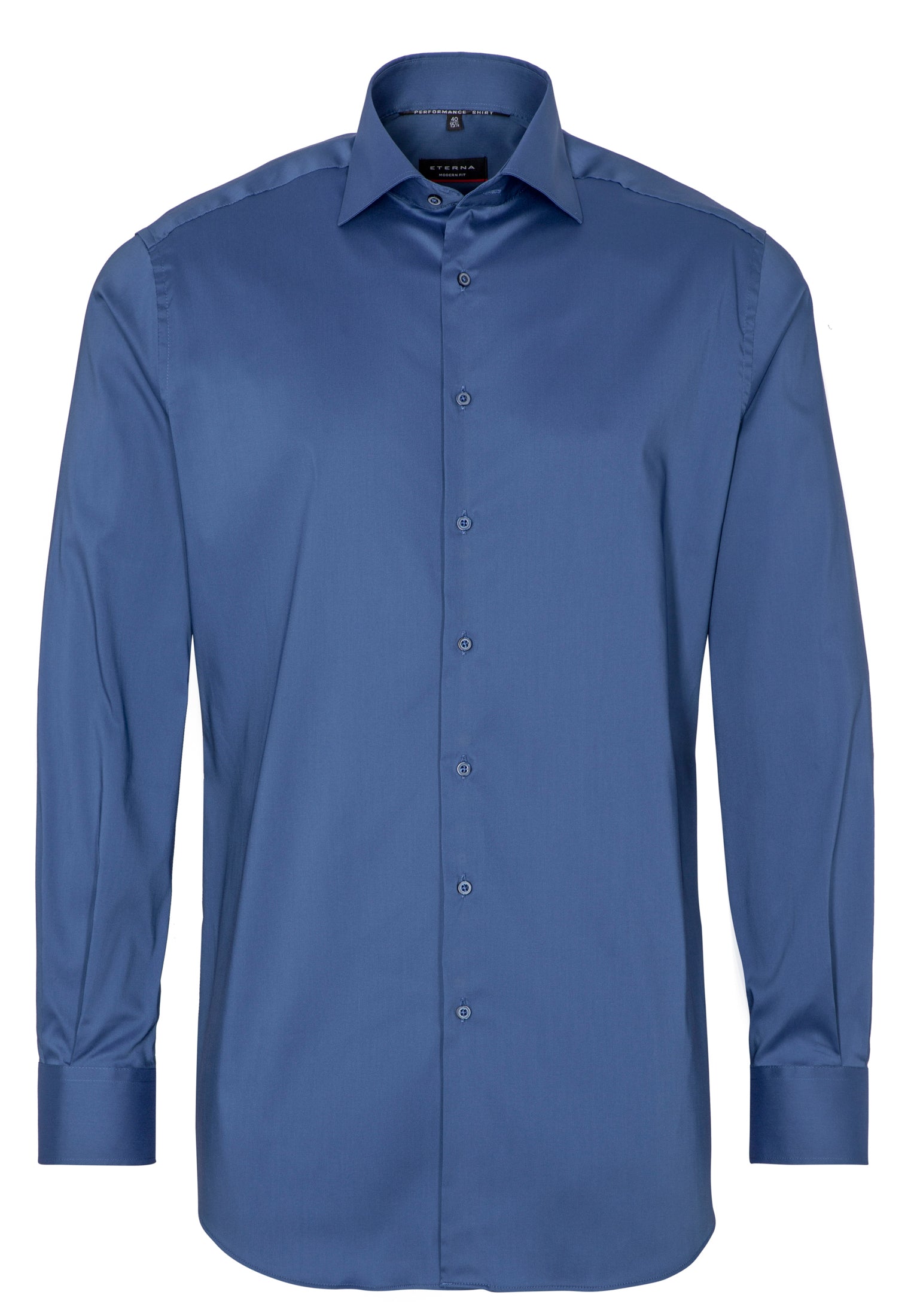 ETERNA MODERN FIT Performance Shirt - Ocean Slate Twill - 3377-07-X18K