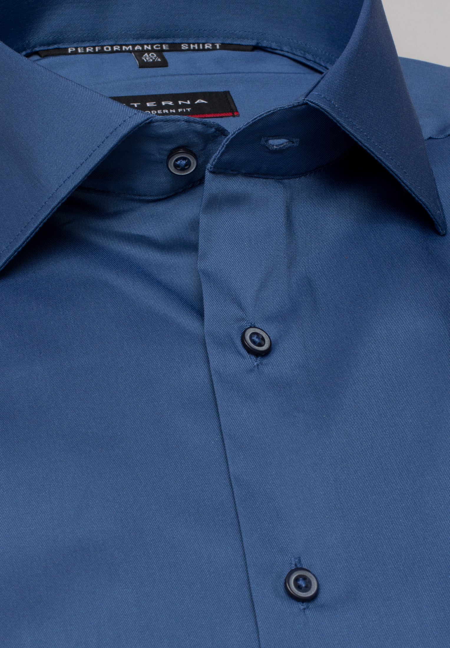 ETERNA MODERN FIT Performance Shirt - Ocean Slate Twill - 3377-07-X18K