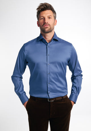ETERNA MODERN FIT Performance Shirt - Ocean Slate Twill - 3377-07-X18K