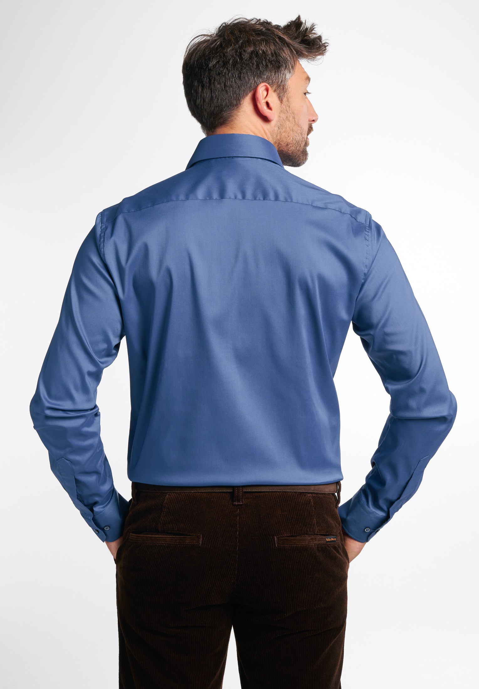 ETERNA MODERN FIT Performance Shirt - Ocean Slate Twill - 3377-07-X18K von Eterna