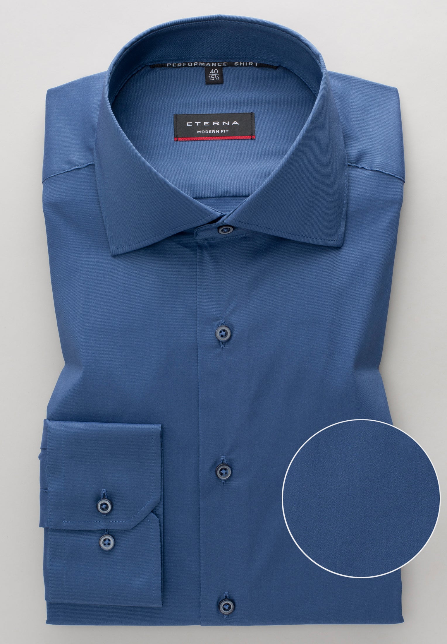 ETERNA MODERN FIT Performance Shirt - Ocean Slate Twill - 3377-07-X18K von Eterna