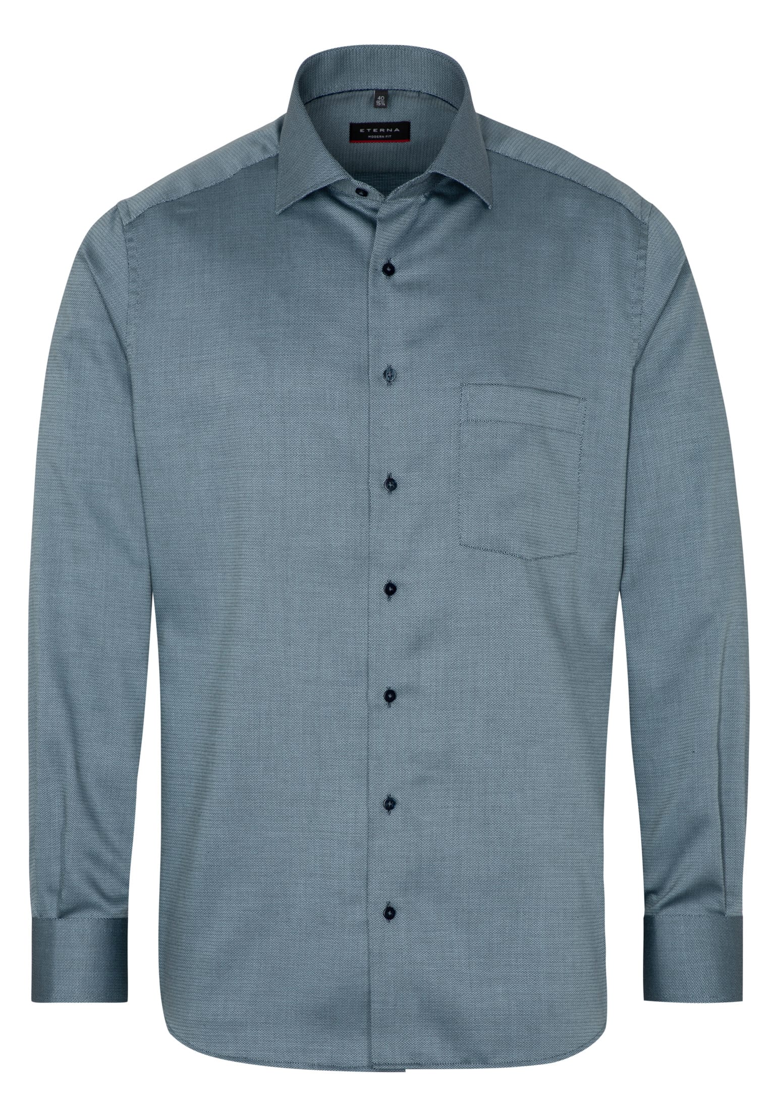 ETERNA MODERN FIT Langarm Hemd - Harbor Mist Teal - 3475-07-X19K