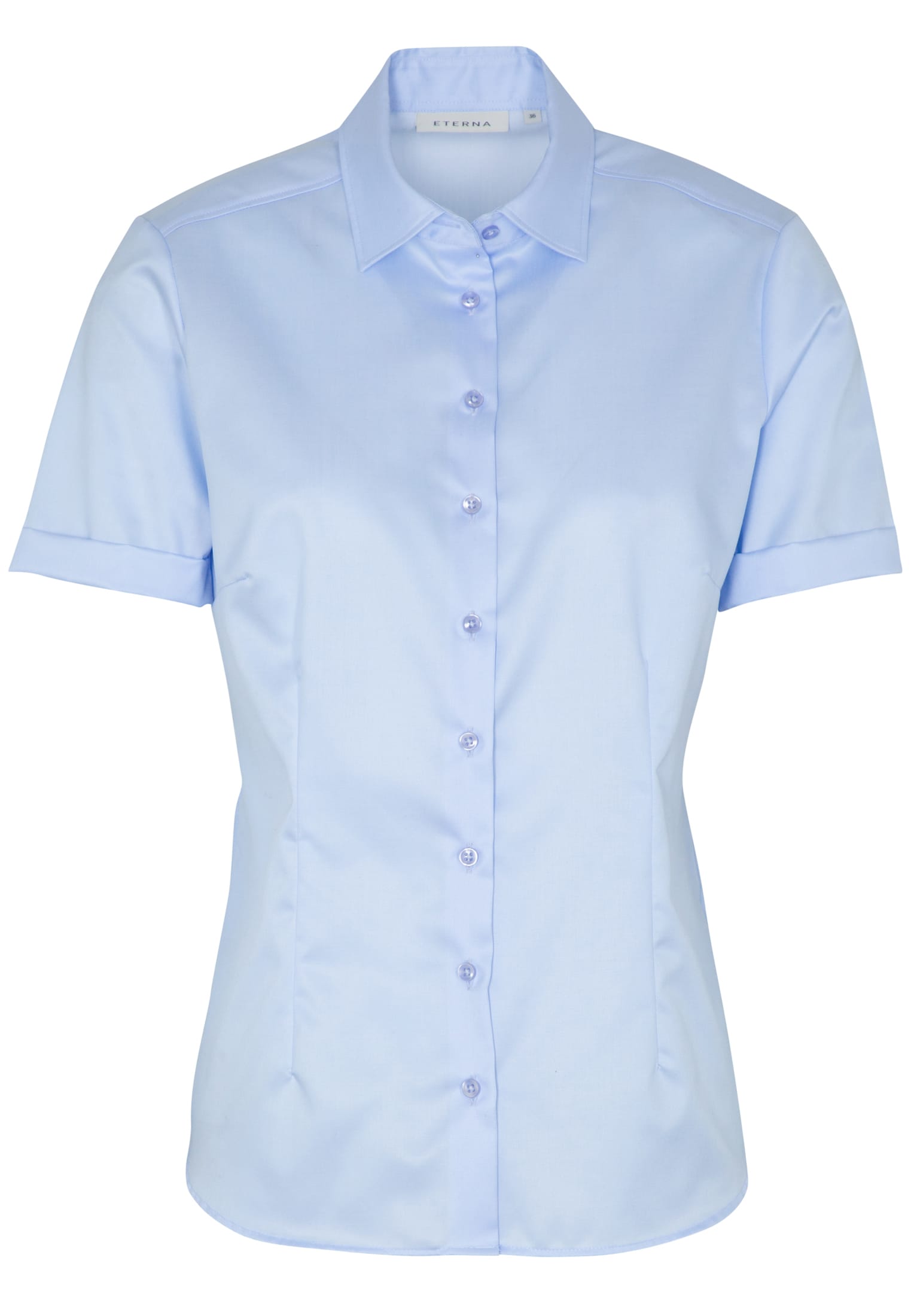 ETERNA CLASSIC FIT COVER Kurzarm Bluse - Skyblue Whisper - 5008-10-H790