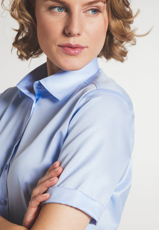 ETERNA CLASSIC FIT COVER Kurzarm Bluse - Skyblue Whisper - 5008-10-H790