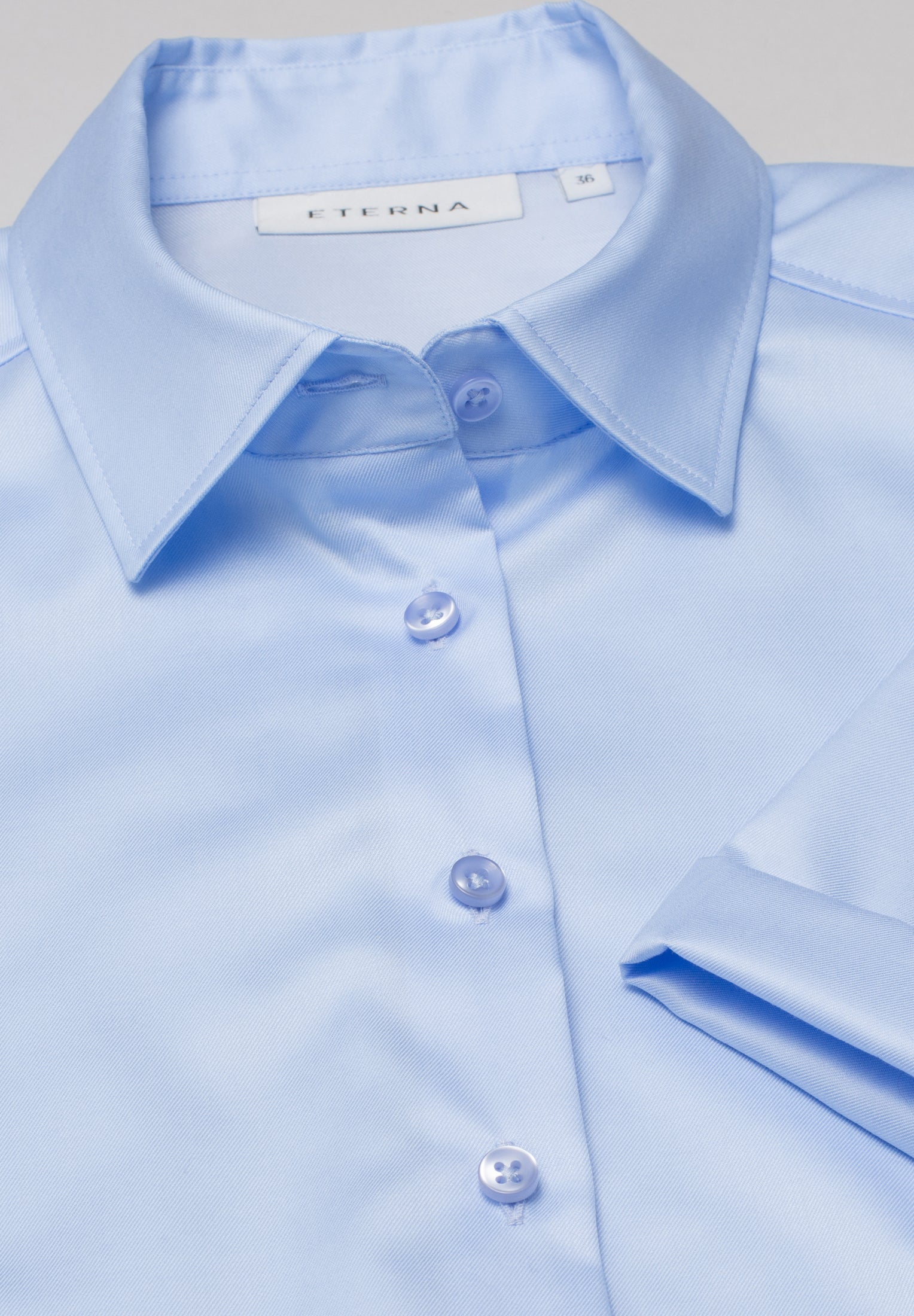 ETERNA CLASSIC FIT COVER Kurzarm Bluse - Skyblue Whisper - 5008-10-H790 von Eterna