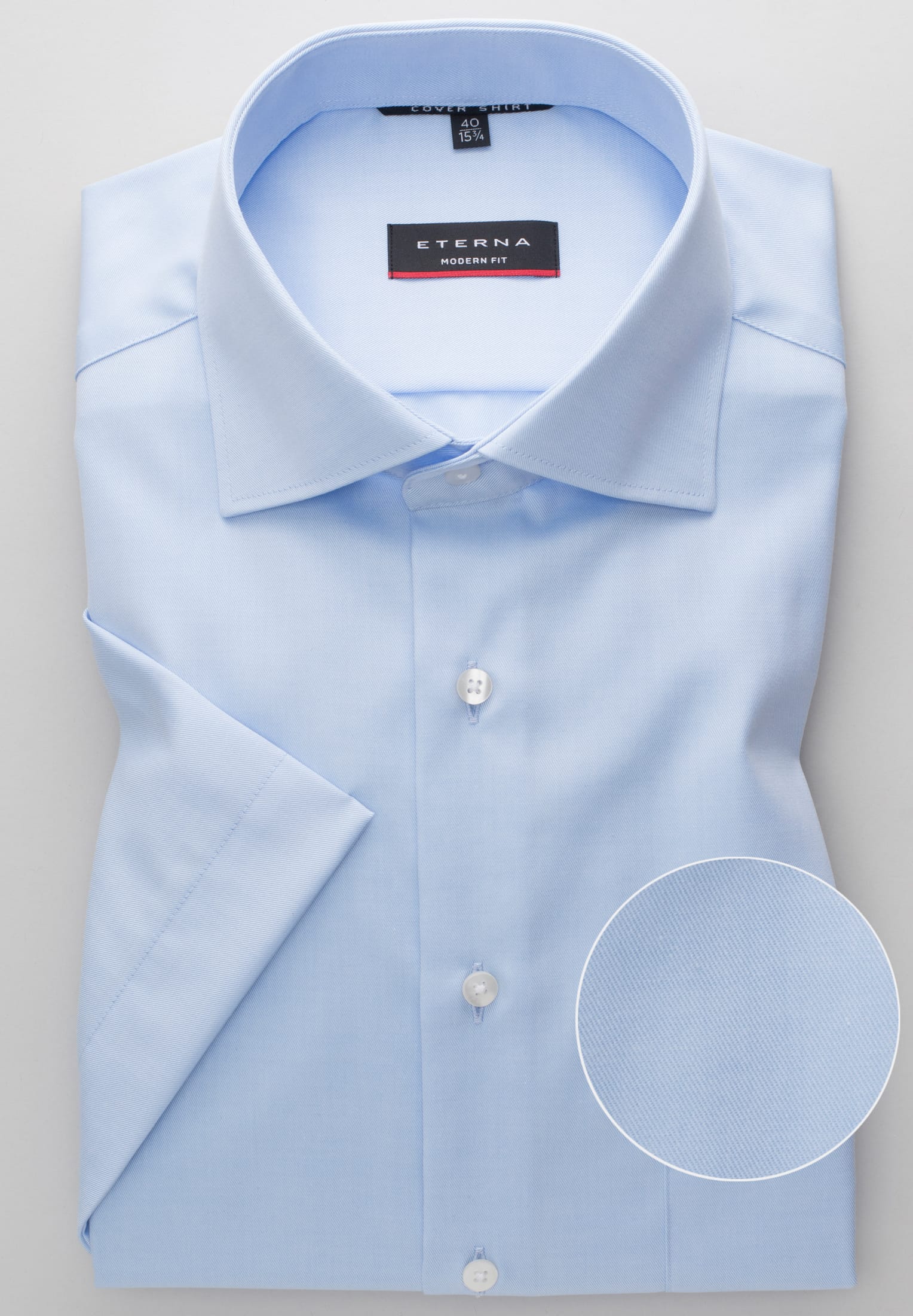 ETERNA MODERN FIT Kurzarm Hemd - Sky Mist Blue - 8817-10-C19K von Eterna
