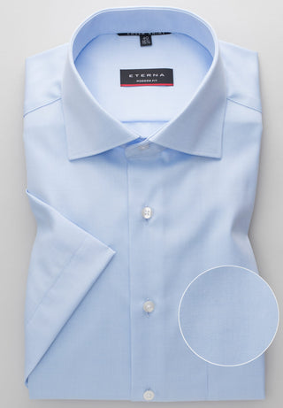 ETERNA MODERN FIT Kurzarm Hemd - Sky Mist Blue - 8817-10-C19K
