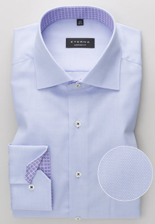 ETERNA COMFORT FIT Langarm Hemd - Powder Sky Blue - 3270-12-E15K