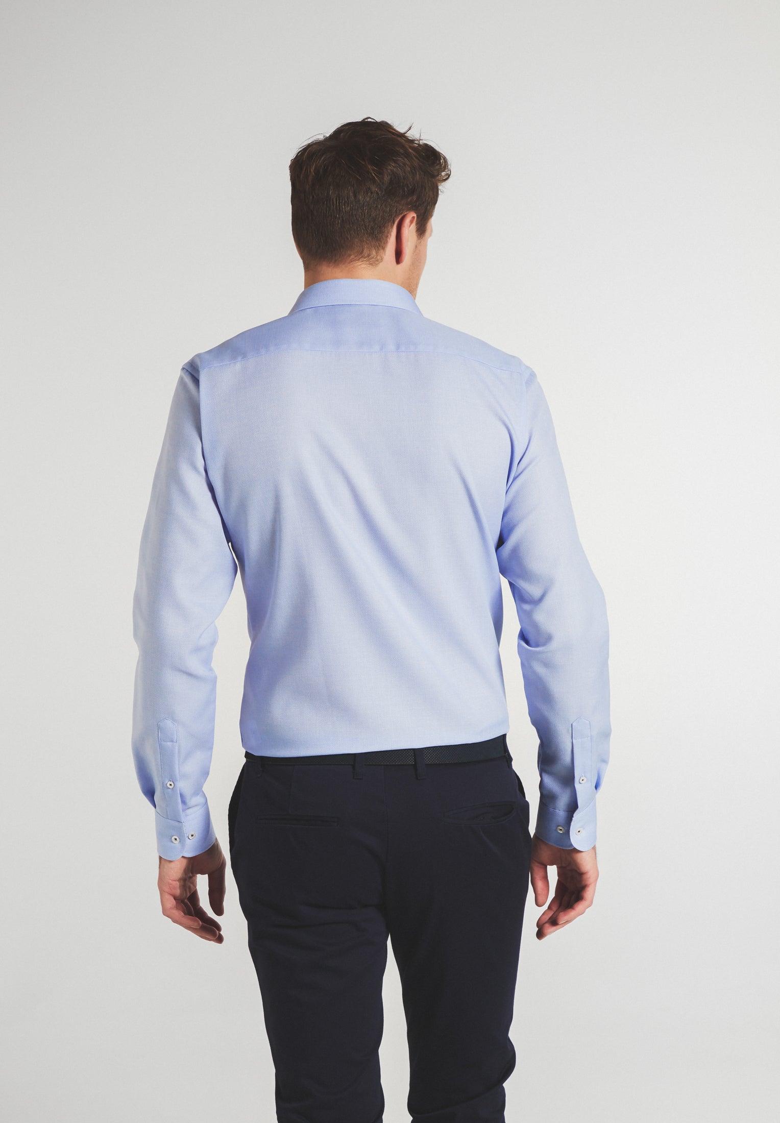 ETERNA SLIM FIT Langarm Hemd - Misty Sapphire Blue - 3270-12-F142 von Eterna