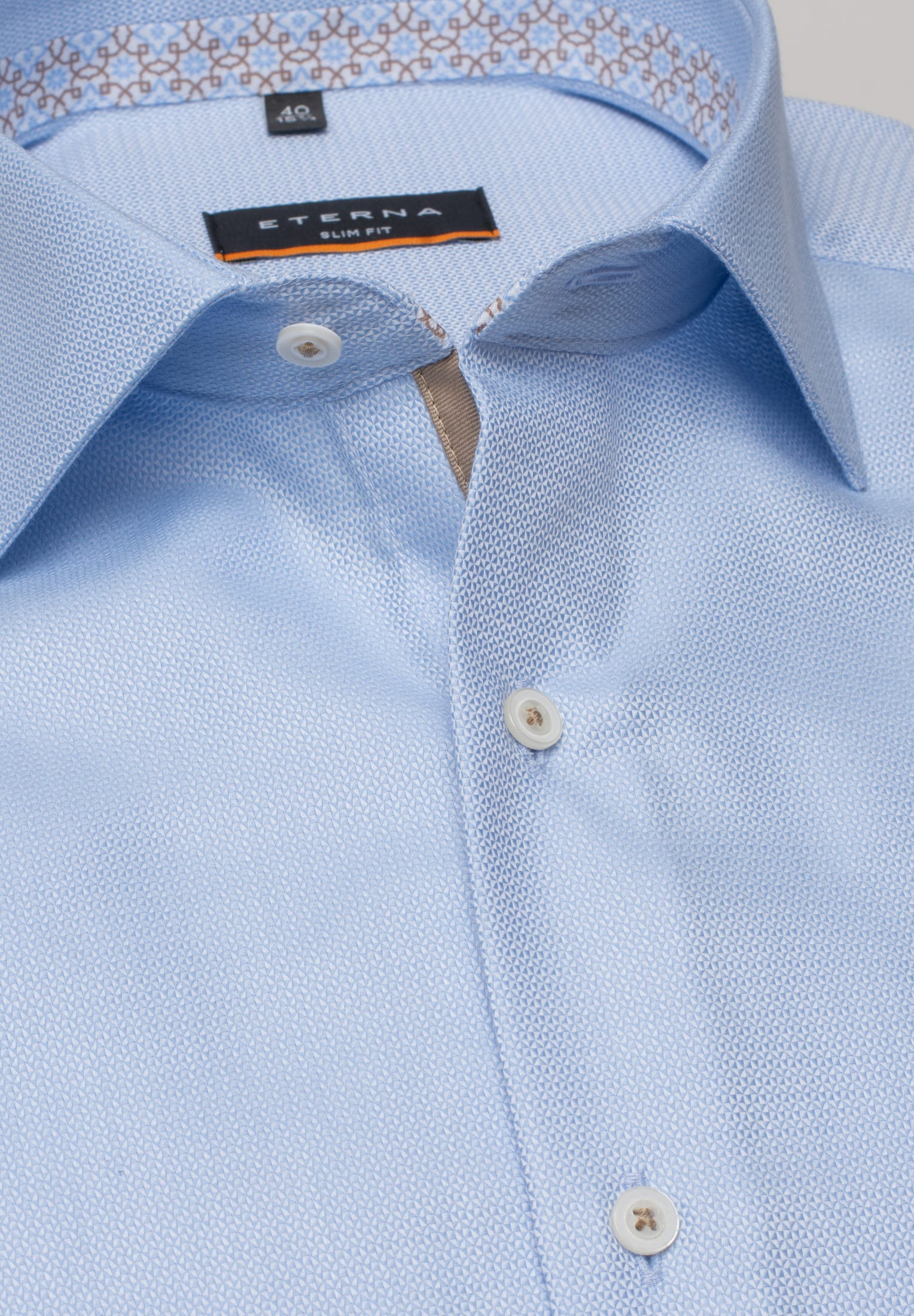 ETERNA SLIM FIT Langarm Hemd - Sky Textured Blue - 3475-12-F94K