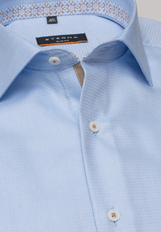 ETERNA SLIM FIT Langarm Hemd - Sky Textured Blue - 3475-12-F94K