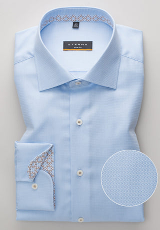 ETERNA SLIM FIT Langarm Hemd - Sky Textured Blue - 3475-12-F94K