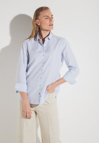 ETERNA CLASSIC FIT Langarm Bluse - Shoreline Mist - 6010-12-D935