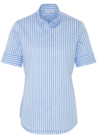 ETERNA CLASSIC FIT Kurzarm Bluse - Coastal Sky Stripe - 6299-12-H879