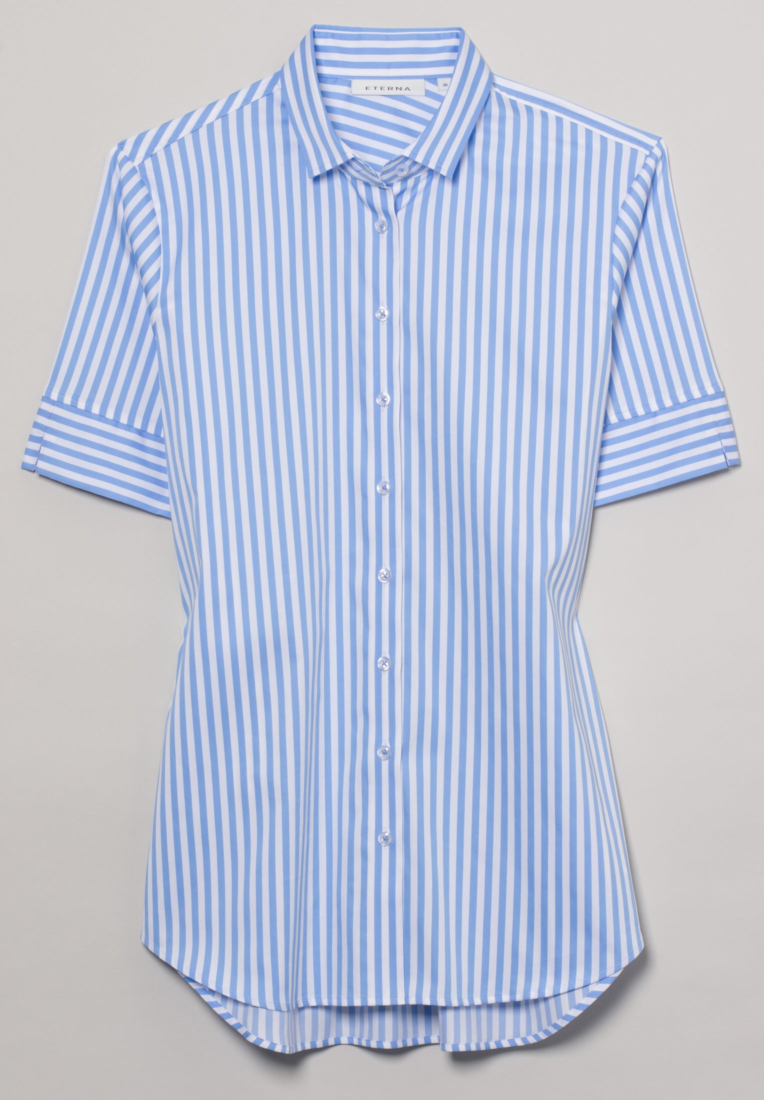 ETERNA CLASSIC FIT Kurzarm Bluse - Coastal Sky Stripe - 6299-12-H879 von Eterna
