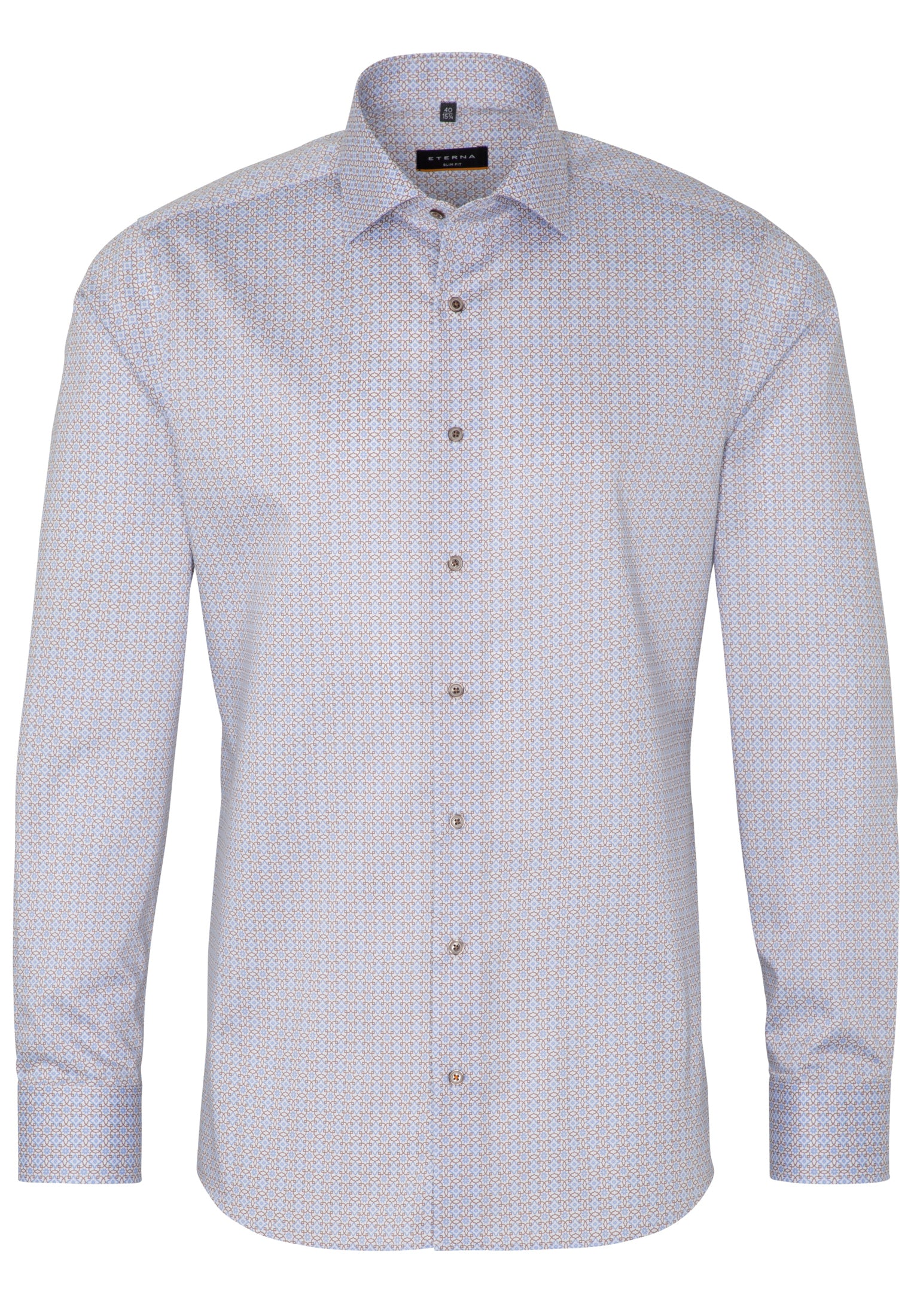 ETERNA Slim Fit Langarm Hemd - Cornflower Tapestry - 8049-12-F170