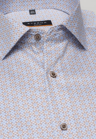 ETERNA Slim Fit Langarm Hemd - Cornflower Tapestry - 8049-12-F170