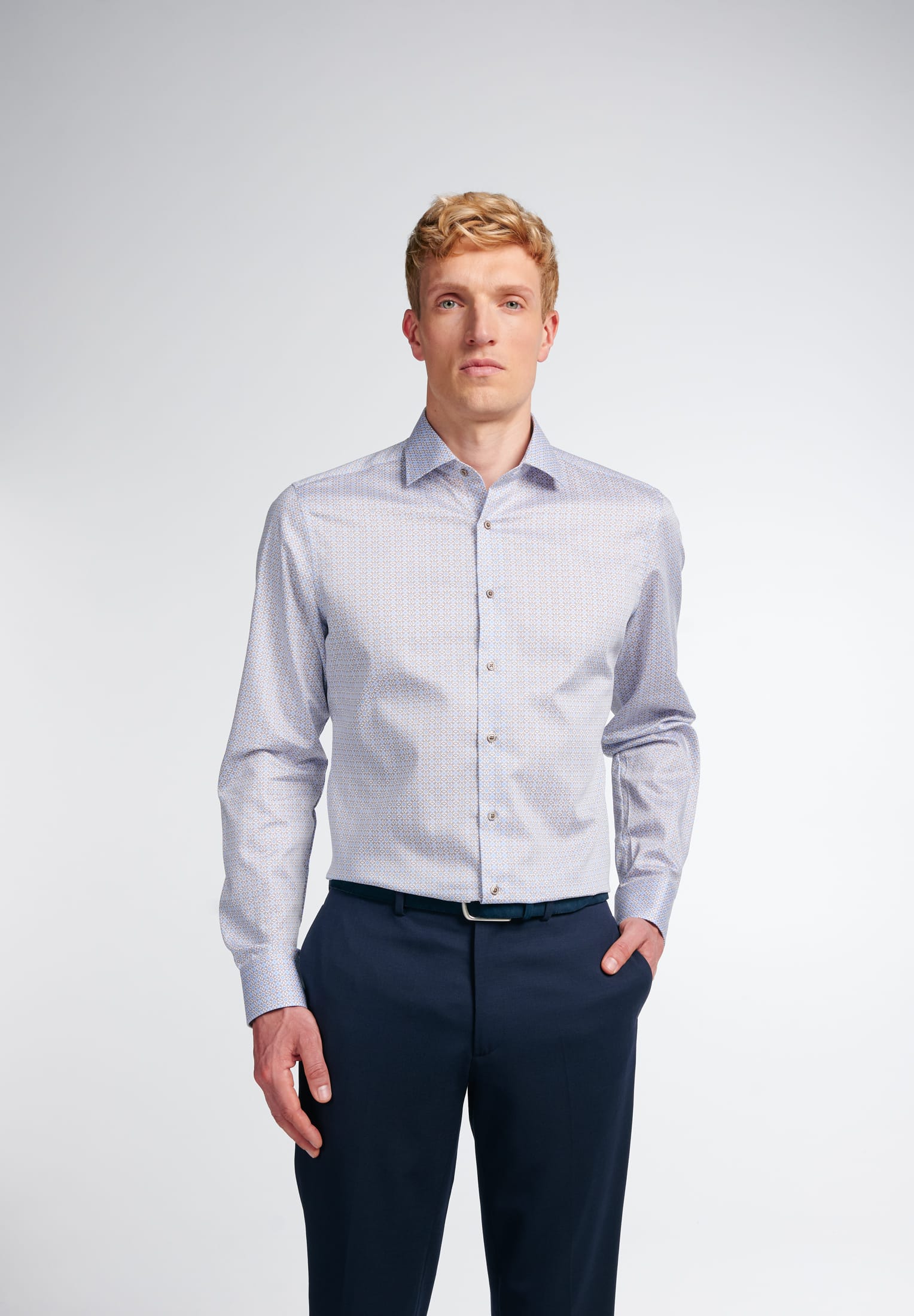 ETERNA Slim Fit Langarm Hemd - Cornflower Tapestry - 8049-12-F170 von Eterna