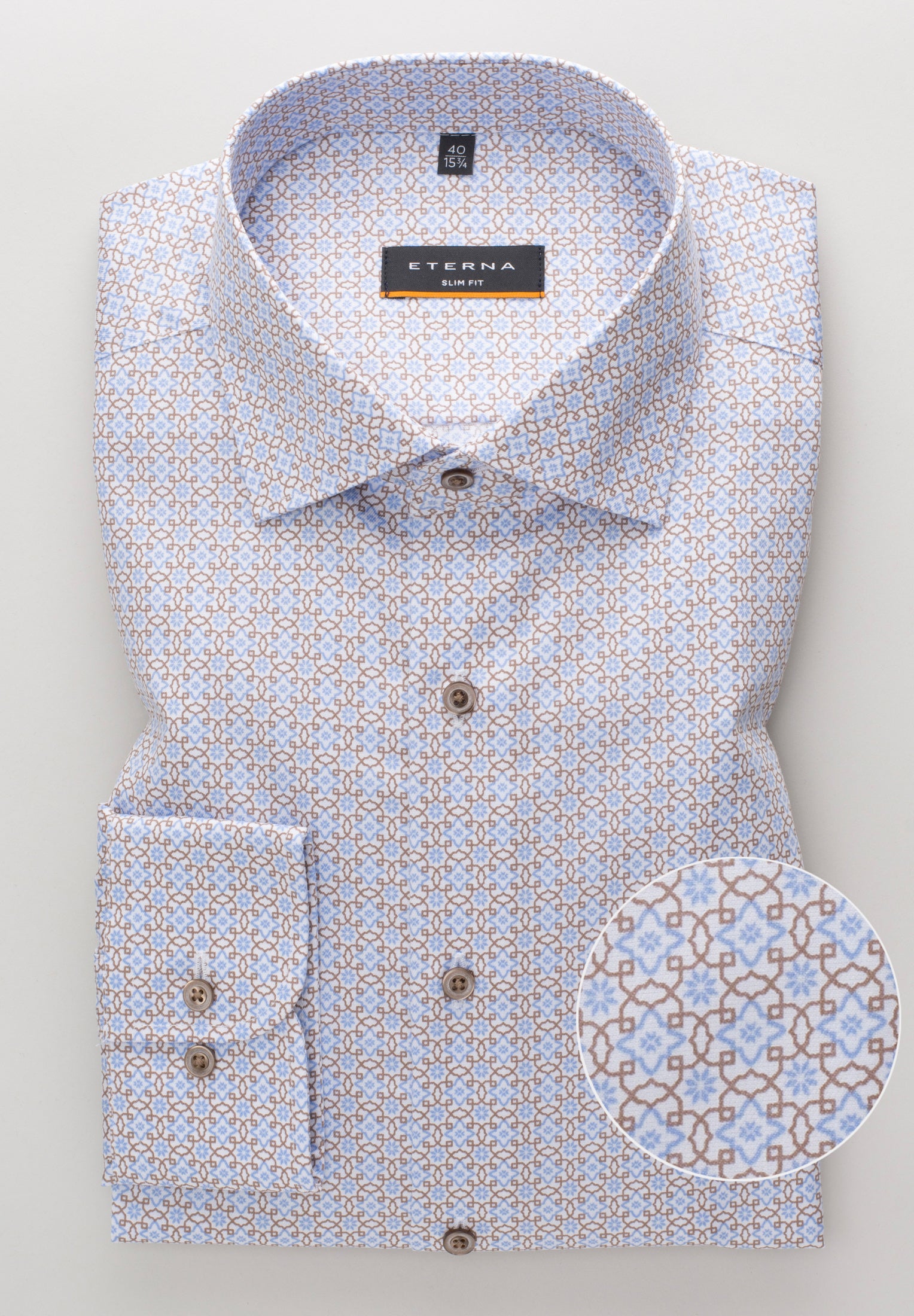 ETERNA Slim Fit Langarm Hemd - Cornflower Tapestry - 8049-12-F170 von Eterna