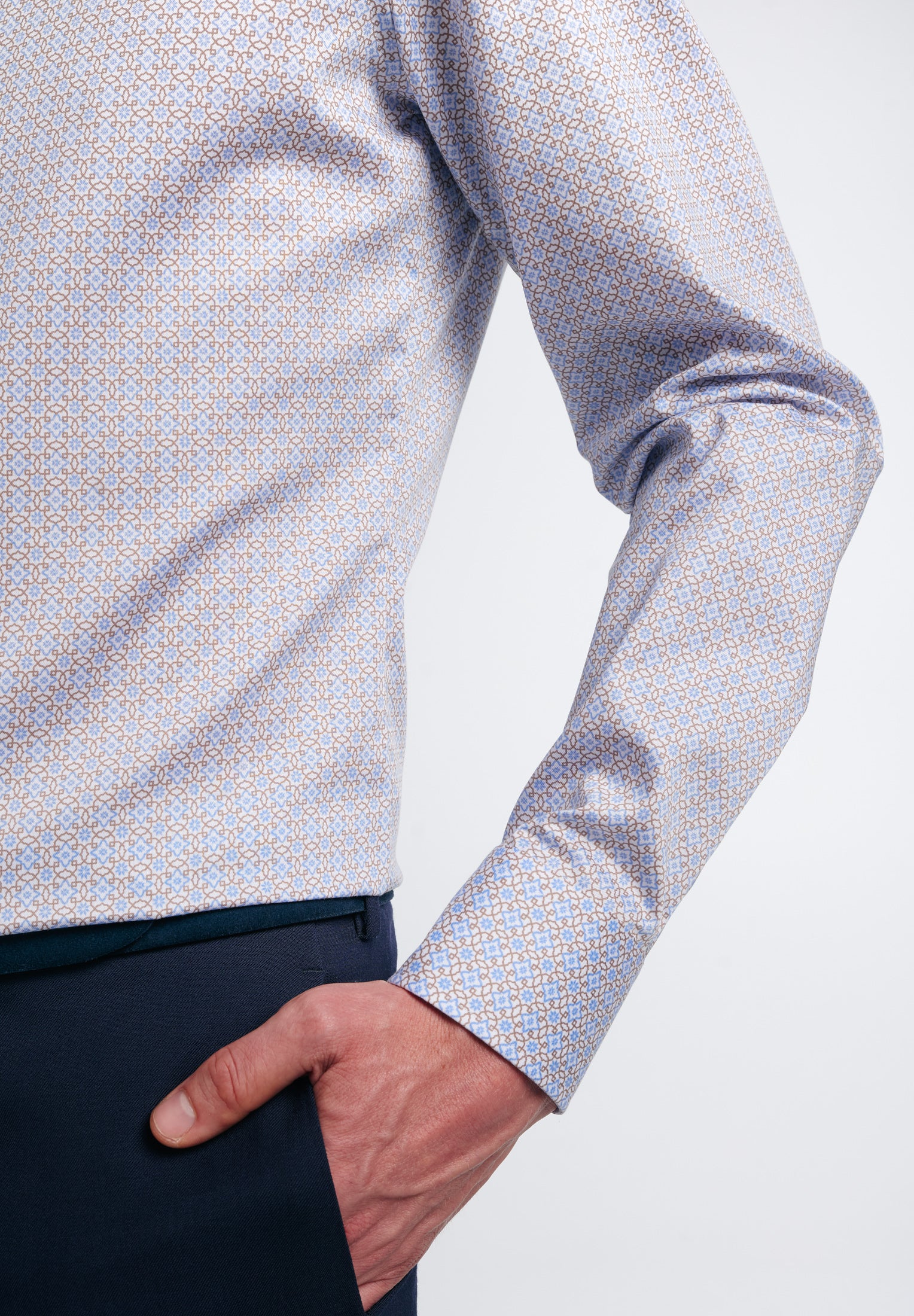 ETERNA Slim Fit Langarm Hemd - Cornflower Tapestry - 8049-12-F170 von Eterna