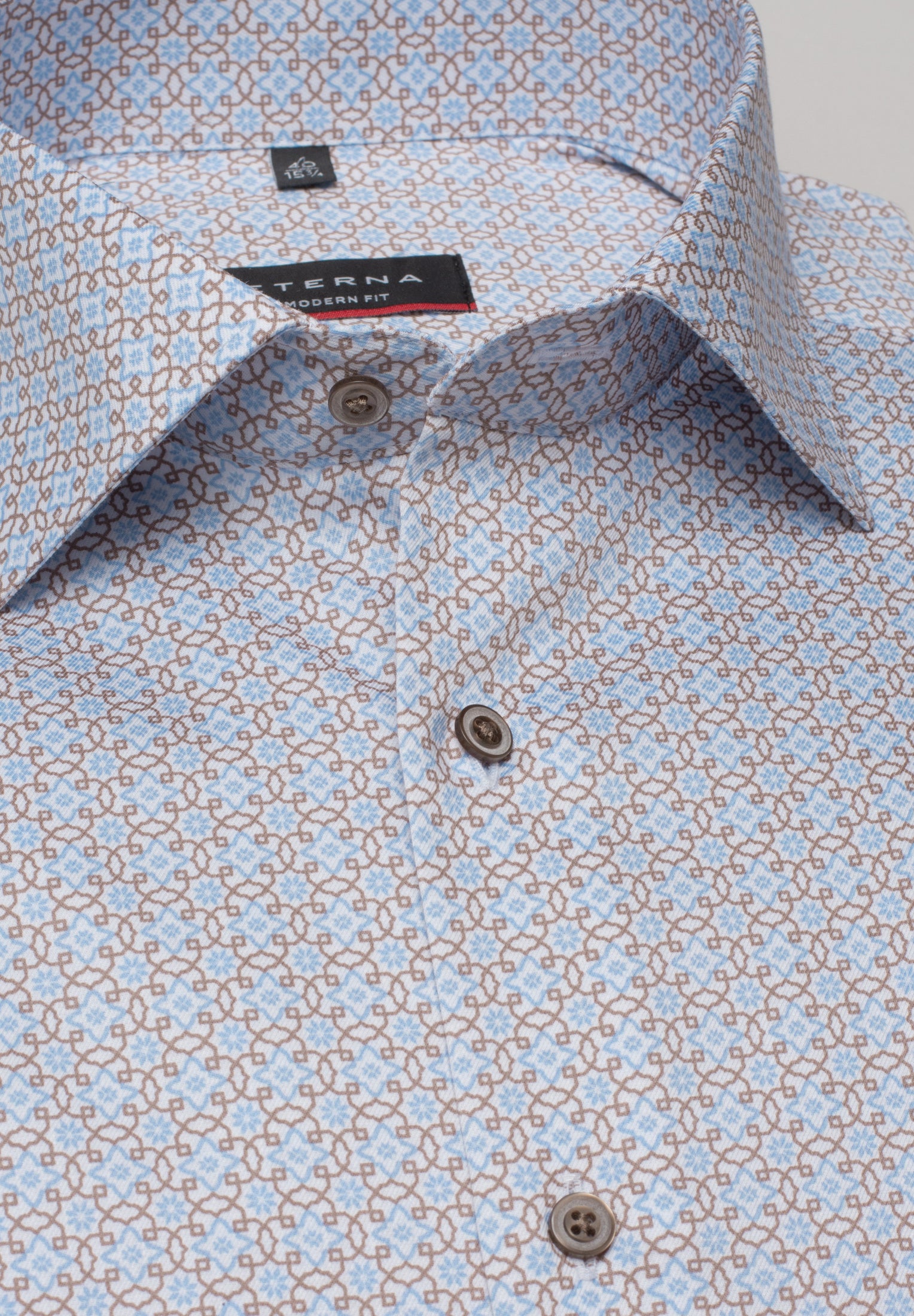 ETERNA MODERN FIT Langarm Hemd - Dusk Tile Blue - 8049-12-X19K