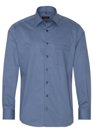 ETERNA MODERN FIT Langarm Hemd - Blue Dotted Harbor - 3391-14-X19P