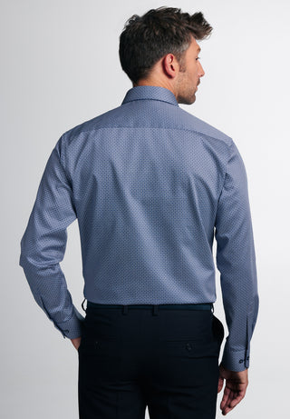 ETERNA MODERN FIT Langarm Hemd - Blue Dotted Harbor - 3391-14-X19P