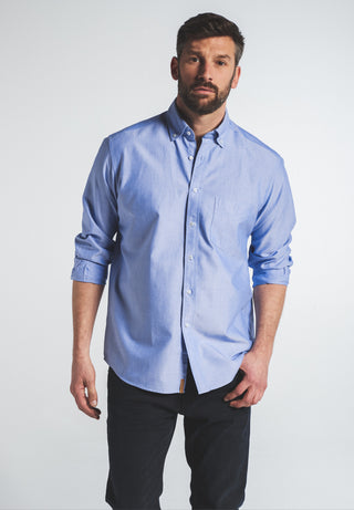 ETERNA REGULAR FIT UPCYCLING Langarm Hemd - Sky Oxford Blue - 2411-15-VS9B