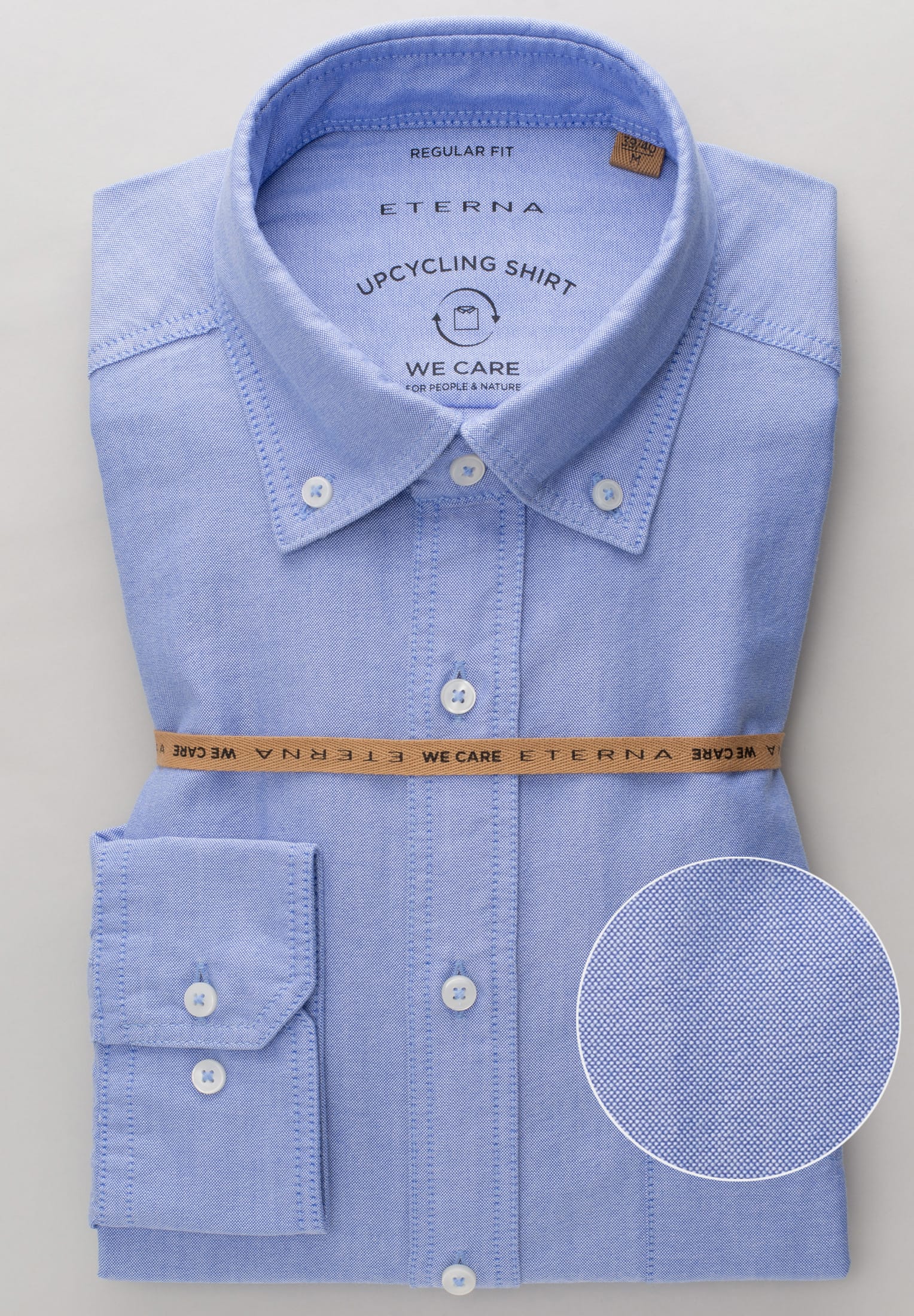 ETERNA REGULAR FIT UPCYCLING Langarm Hemd - Sky Oxford Blue - 2411-15-VS9B von Eterna